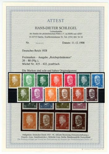 C) DR Mi 410-422 ** einwandfrei, gepr. BPP / FA BPP, ME 1.200€