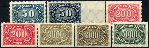 C) DR Mi 246b+c, 248 b+c, 254a+d, 256d je ** alle gepr., ME 456€