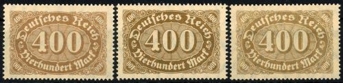 C) DR Mi 222 b, c, d ** einwandfrei, gp. Infla/Oechsner BPP, ME 185€