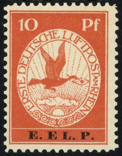 C) DR Mi Flugpost 1912 E.EL.P. Mi V * gepr. Pfenninger, ME 900€