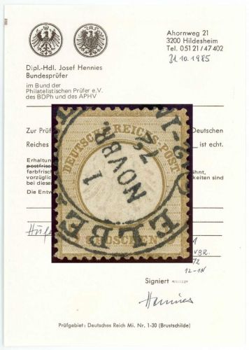 C) DR Mi 6 ° mit Hufeisenstempel ,,ELBERFELD 1. NOV. 72