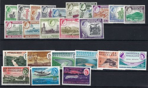 Rhodesia und Nyasaland Mi 19-33 und 34-39* mit Erstfalz 42-44**
