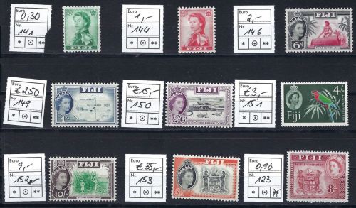 Fidschi / Fiji Inseln, Lot auf Steckkarte **/*, ME 68€
