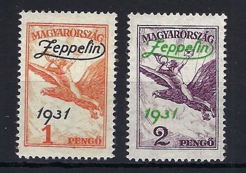 Ungarn Mi 478-479 **, Zeppelinausgabe 1931, ME 200€