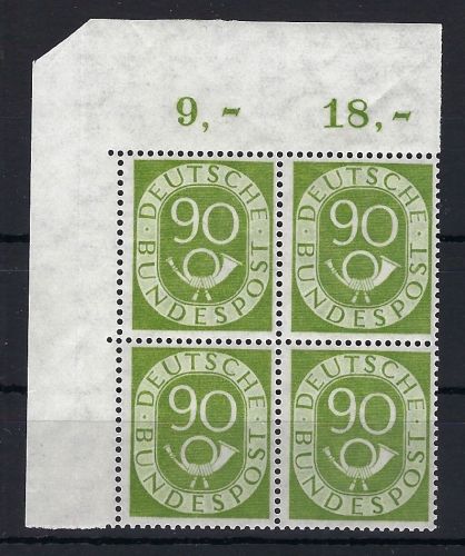 Bund Mi 138 ** Ecke OL, Eckrand OL ungefaltet, sehr gute Qualität