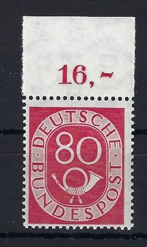 Bund Posthorn Mi 137 P OR ** einwandfrei und ungefaltet