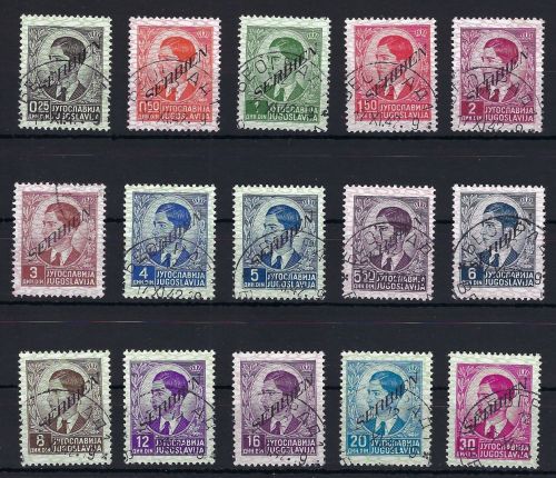 D. Bes. Serbien Mi 31-45 °, Stempel falsch