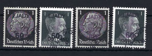 D. Bes. Russland, Ljady/Leningrad, Mi 1-2 a/b ° Aufdr. / ° falsch