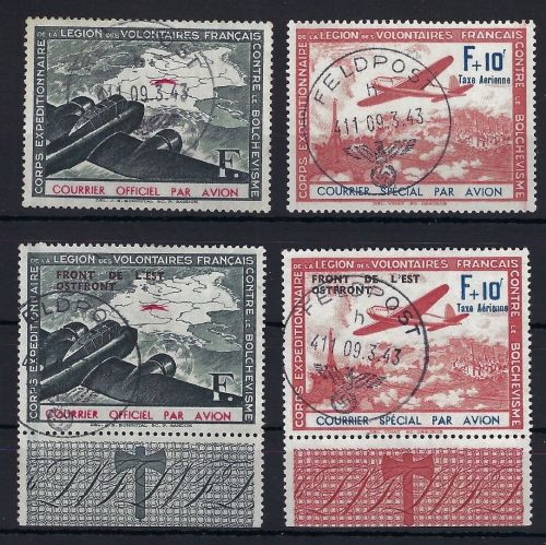 D. Bes. Frankreich Mi II-V ° Gefälligkeitstempel, ME 300€