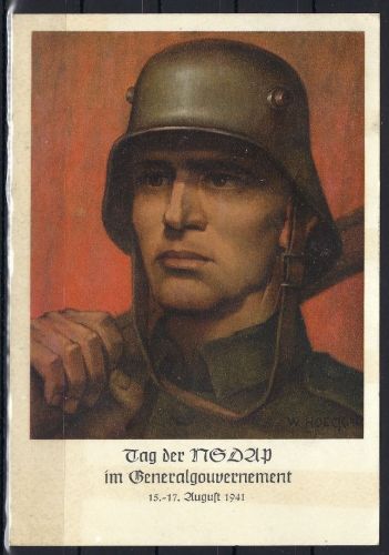 Gedenkkarte Tag der NSDAP im GG, Wola Justowska ü. Krakau