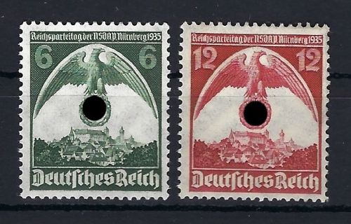 DR Mi 586-87Y** HK n. rechts, einwandfrei, gp. Schlegel BPP, ME 2.400€