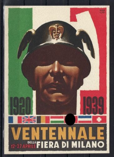 Italien, Messekarte "Ventennale Fiera di Milano" 1939, ungebraucht