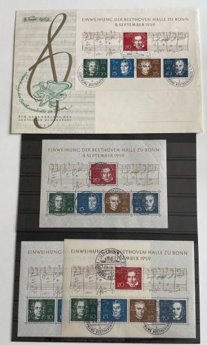 Bund Garnitur Block 2 ** + ESSt + Tagestempel + FDC mit ESST a/b/c