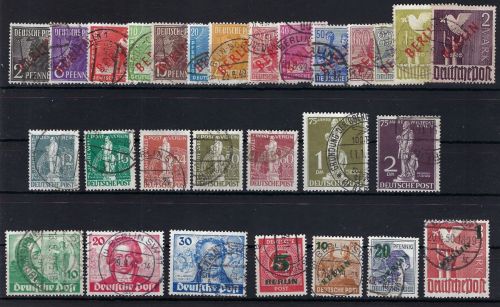 Berlin gestempelte Zusammenstellung aus Mi 21-67, ME 605€