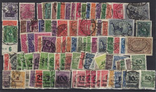 DR ca. 1919-1923, gest. Partie auf Steckkarte, dabei viel geprüft