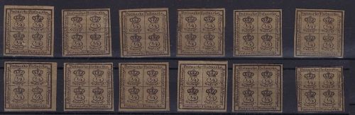 C) Braunschweig Mi 9 gemischt */(*) (12), ganz / 1/2, 1/4