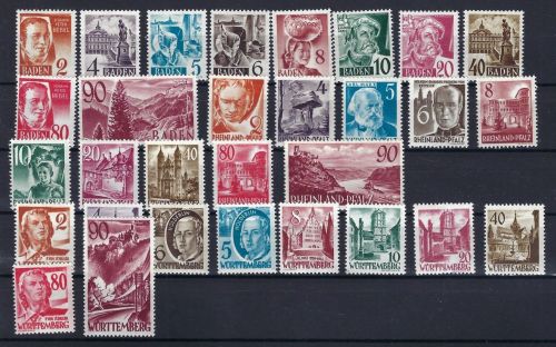 C) Baden, Rheinland Pfalz, Württemberg , 3 Sätze * mit Gummi, ME 200€