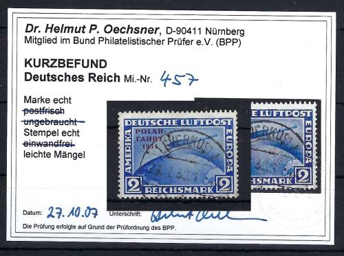 C) DR Polarfahrt Mi 457 ° mit KB Schlegel BPP, ME 260€, leichte Mängel