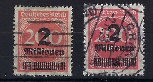 C) DR Mi 309 A Pb ° und 309 B a °, gep. Infla Berlin / BPP, ME 280€