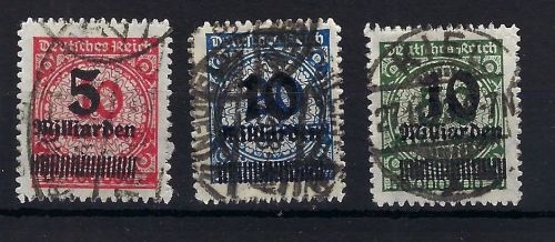 C) DR Mi 534 B °, 335 B °, 336 B ° gep. Infla Berlin / BPP, ME 430€
