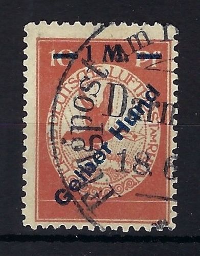 C) DR Flugpost 1912 Mi IV ° Gelber Hund, ME 400€