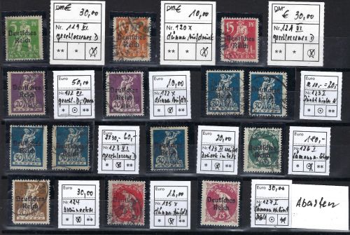 C) Bayern gestempelte Abarten-Partie aus Spezialsammlung