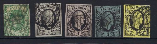 A)Sachsen Mi 2IIa 3a, 4IIa 5-6 je °, meist gep. Rismondo BPP, ME 320€