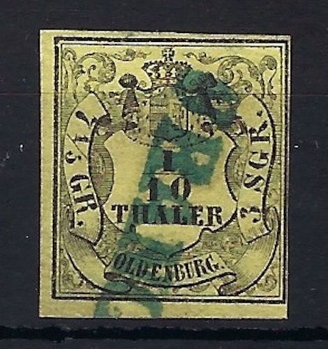 A) Oldenburg Mi 4 b ° gepr. Brettl BPP, ME 150€