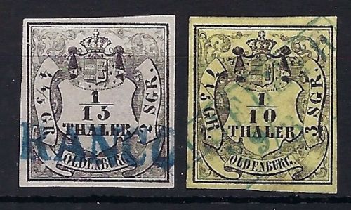 A) Oldenburg Mi 3 I ° + 4 a °, gepr. Brettl BPP, ME 220€
