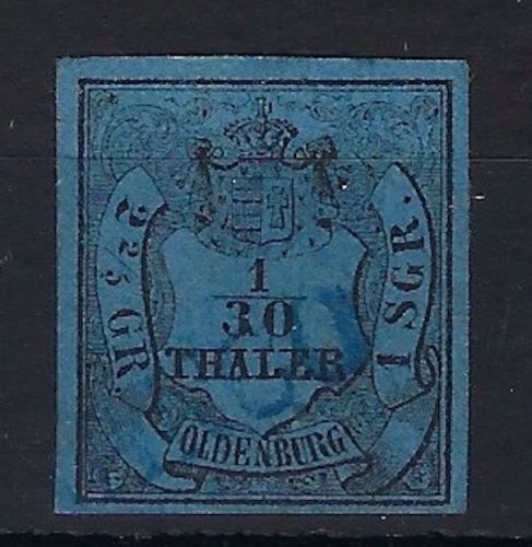 A) Oldenburg Mi 2 III ° einwandfrei, gepr. Brettl BPP, ME 120€