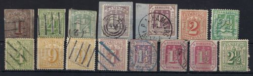 A) Hamburg Lot aus Mi 2-21 °, gep. Lange/Engel/oder sign. ME 4.729€
