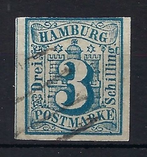 A) Hamburg Mi 4 ° 3 Seiten vollrandig, gepr. Engel BPP, ME 160€
