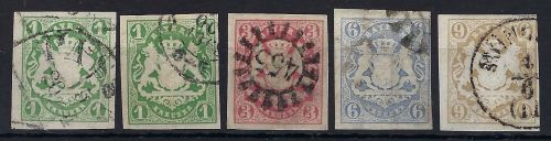 A) Bayern Mi 14a/b - 17 °, 14b-17 gep. Sem/Schmitt BPP, ME 155€