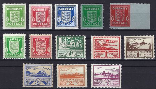 C) D. Besetzung Kanalinseln, Lot Guernsy/Jersey **, ME 185€
