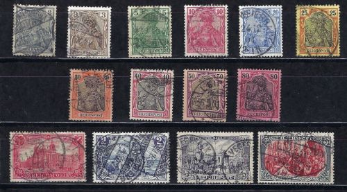 C) DR Mi 53-62 °, 63-66 °, Reichspost Satz, ME 568€