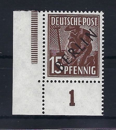 A) Berlin Mi 6 ** Eckrand UL in einwandfreier Qualität