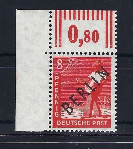 A) Berlin Mi 3 W OR ** Eckrand OL, gepr. Schlegel BPP