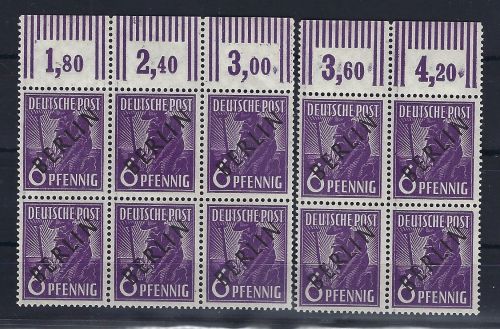 A) Berlin Mi 2 (10) in 6er+4er Block W OR, einwandfrei