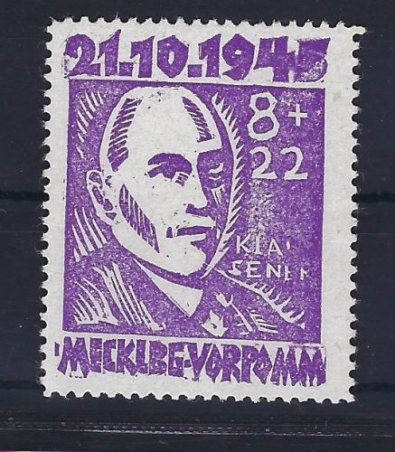 A) Meckl. Vorpommern Mi 21 ** teils KLAUSNER fehlt, einwandfrei