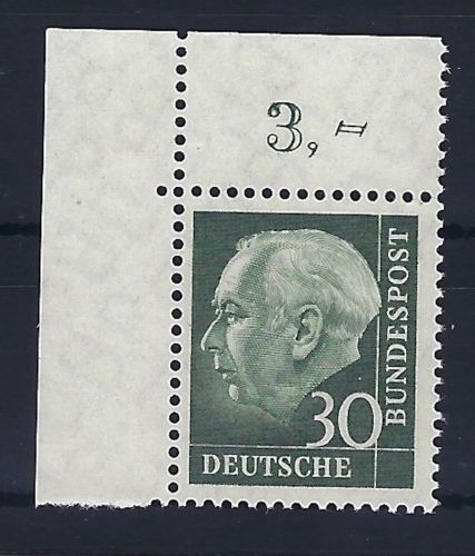 A) Bund Mi 259 y ** Eckrand OL in einwandfreier Qualität