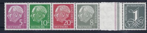 A) Bund Zusammendruck W 20 / WZ 15a YII w ** einwandfrei