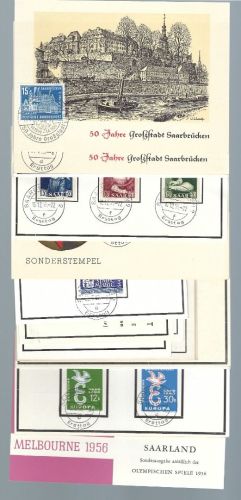 A) Saarland umfangreiche Partie FDC Karten