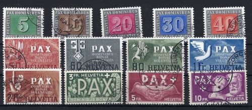 C) Schweiz Pax Satz Mi 447-459 °, ME 1.000€