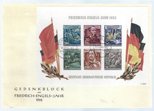 C) DDR Block als FDC gestempelt Berlin W 8 10.12.55