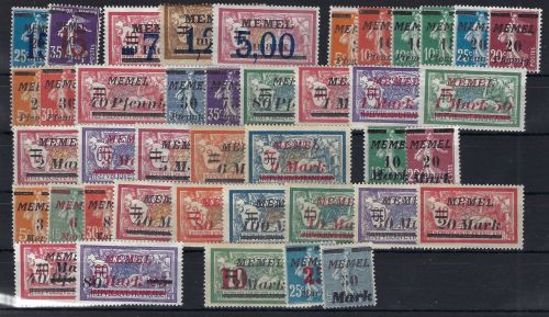 A) Memel postfrische Zusammenstellung aus Mi 47-123, ME 298€
