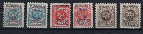 A) Memel Mi 124-128 ** (Mi 128 entfalzt)