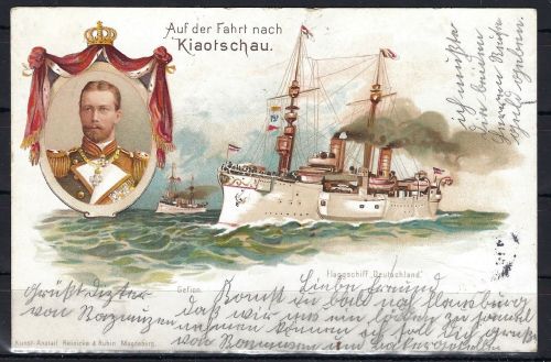 A) AK "Flaggschiff Deutschland 1902", innerhalb Deutschland befördert