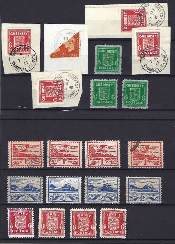 A) D. Bes. Kanalinseln Guernsey Lot mit Marken + Briefstücken, ME 426€