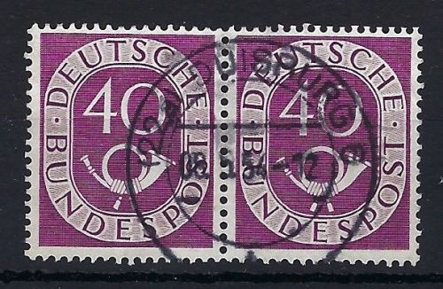 A) Bund Mi 133 ° waagerechtes Paar, gepr. schlegel BPP, ME 250€
