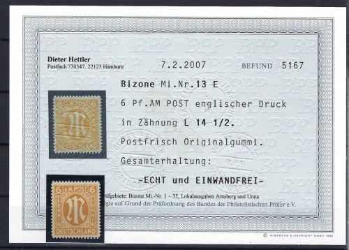 C) AM Post Mi 13 E **, mit Befund Hettler BPP